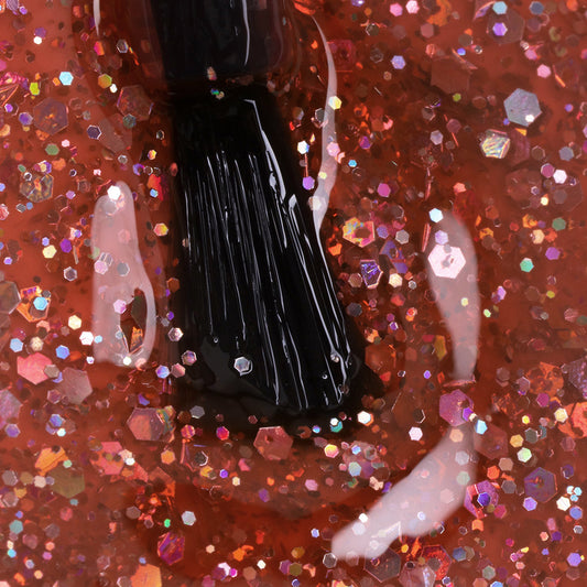Gel Polish • 786 Glitter Peach (transparent) • 21FREE • The Gel Collection™