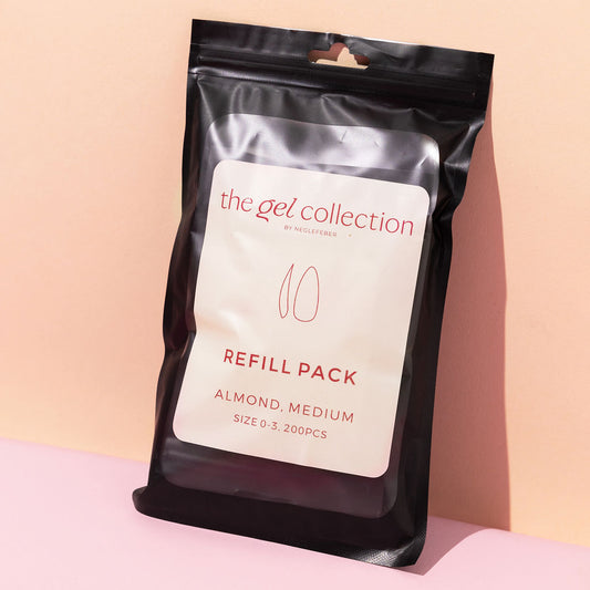 Soft Gel Press On Tipper Refill Pack • Almond Medium (200 pcs) • The Gel Collection