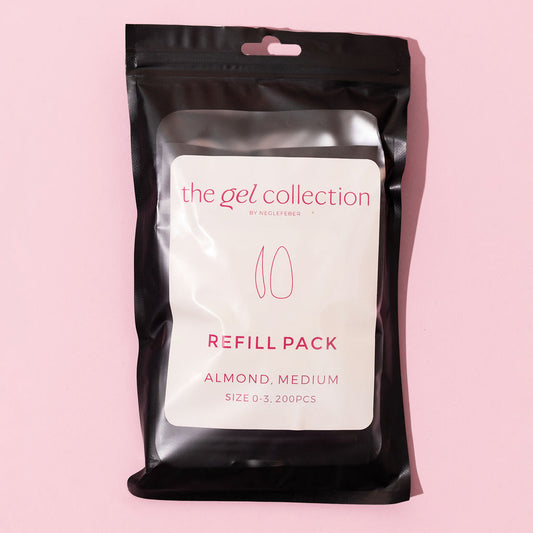 Soft Gel Press On Tipper Refill Pack • Almond Medium (200 pcs) • The Gel Collection